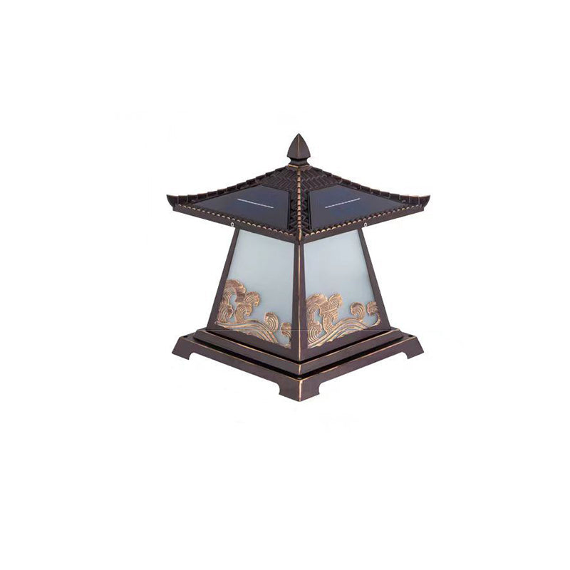 Éclairage extérieur LED de paysage pour jardin en verre étanche solaire traditionnel chinois en alliage d&