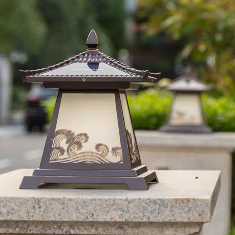 Éclairage extérieur LED de paysage pour jardin en verre étanche solaire traditionnel chinois en alliage d&