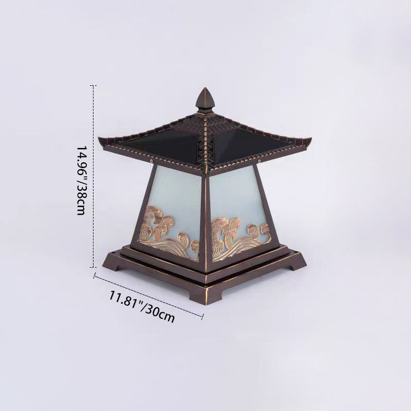 Éclairage extérieur LED de paysage pour jardin en verre étanche solaire traditionnel chinois en alliage d&