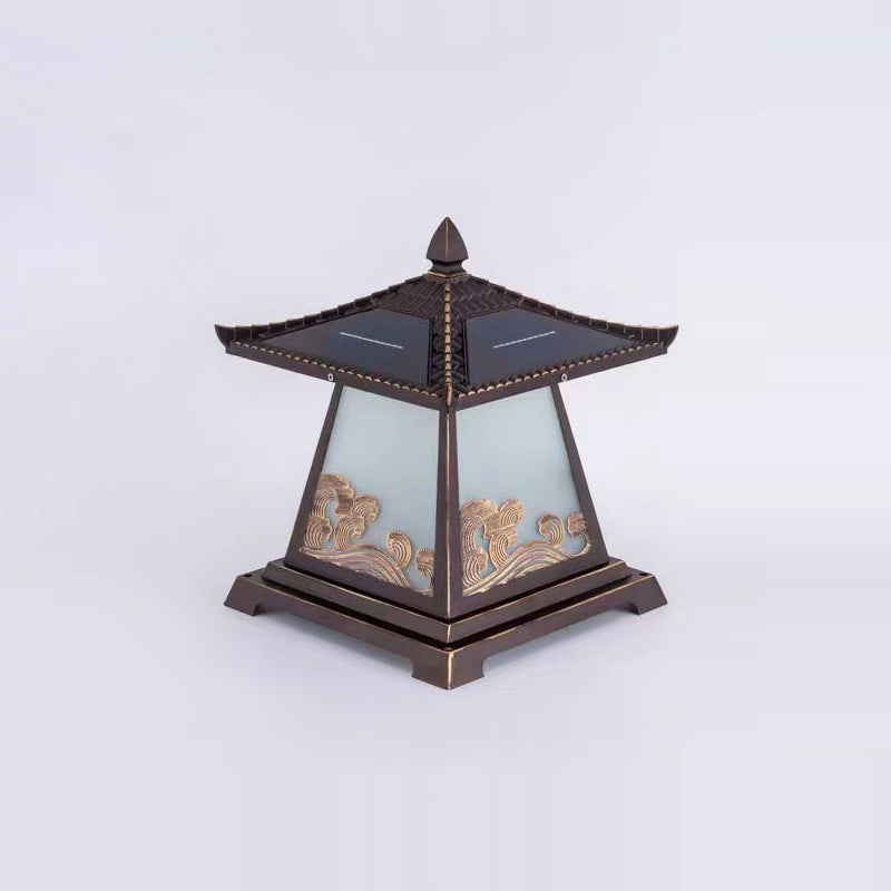 Éclairage extérieur LED de paysage pour jardin en verre étanche solaire traditionnel chinois en alliage d&