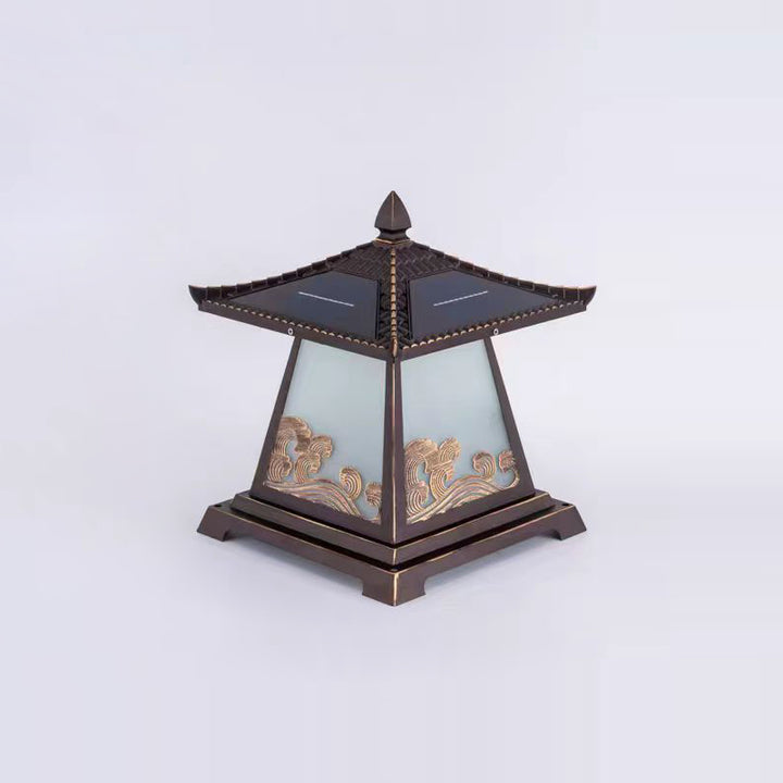 Éclairage extérieur LED de paysage pour jardin en verre étanche solaire traditionnel chinois en alliage d&