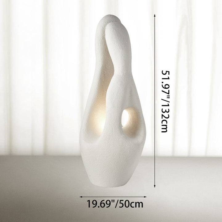 Lámpara de pie de 1 luz con estatua irregular de poliestireno creativo contemporáneo para sala de estar 