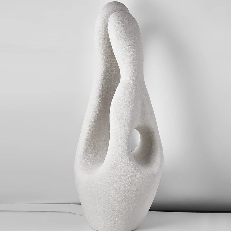 Lámpara de pie de 1 luz con estatua irregular de poliestireno creativo contemporáneo para sala de estar 