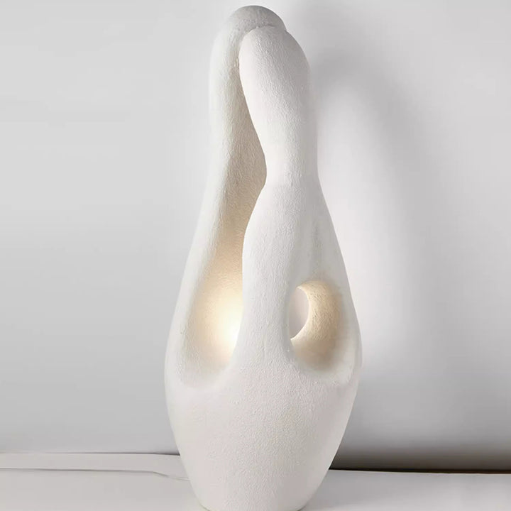 Lámpara de pie de 1 luz con estatua irregular de poliestireno creativo contemporáneo para sala de estar 