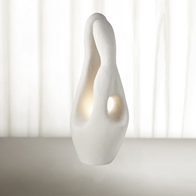 Lámpara de pie de 1 luz con estatua irregular de poliestireno creativo contemporáneo para sala de estar 