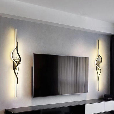 Zeitgenössische nordische Aluminium-Zink-Legierung Eisen-Silica-Streifen Hirschgitter LED-Wandleuchte für das Wohnzimmer 