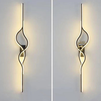 Zeitgenössische nordische Aluminium-Zink-Legierung Eisen-Silica-Streifen Hirschgitter LED-Wandleuchte für das Wohnzimmer 