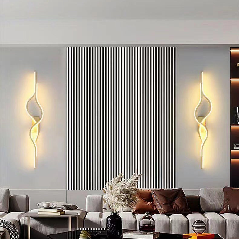 Zeitgenössische nordische Aluminium-Zink-Legierung Eisen-Silica-Streifen Hirschgitter LED-Wandleuchte für das Wohnzimmer 