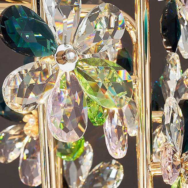 Lustres LED modernes en cristal de luxe avec pétales de fleurs pour salon 