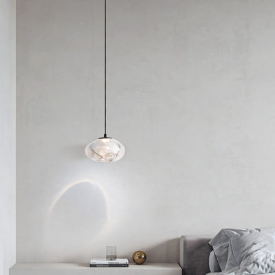 Modern Simplicity Glazed Glass Hardware Round Air Bubble LED Pendant Light For Bedside