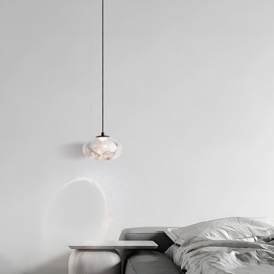 Modern Simplicity Glazed Glass Hardware Round Air Bubble LED Pendant Light For Bedside