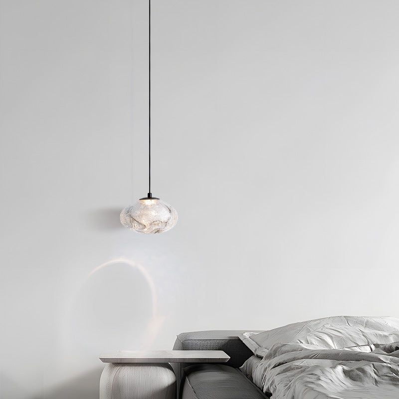Modern Simplicity Glazed Glass Hardware Round Air Bubble LED Pendant Light For Bedside