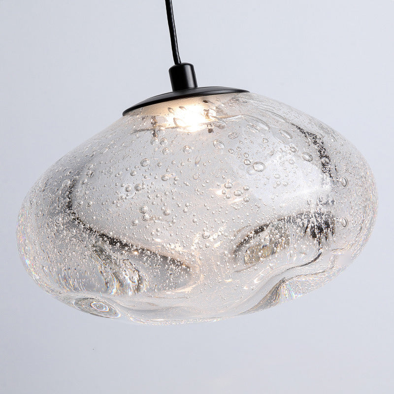 Modern Simplicity Glazed Glass Hardware Round Air Bubble LED Pendant Light For Bedside