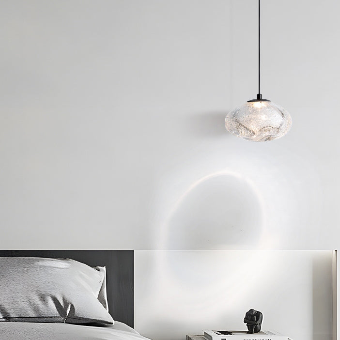 Modern Simplicity Glazed Glass Hardware Round Air Bubble LED Pendant Light For Bedside