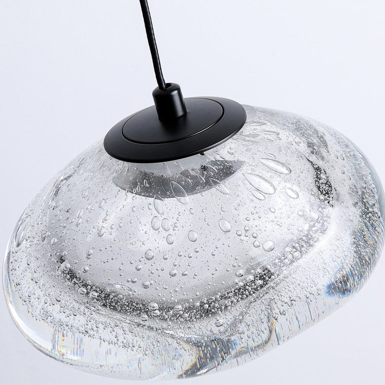 Modern Simplicity Glazed Glass Hardware Round Air Bubble LED Pendant Light For Bedside