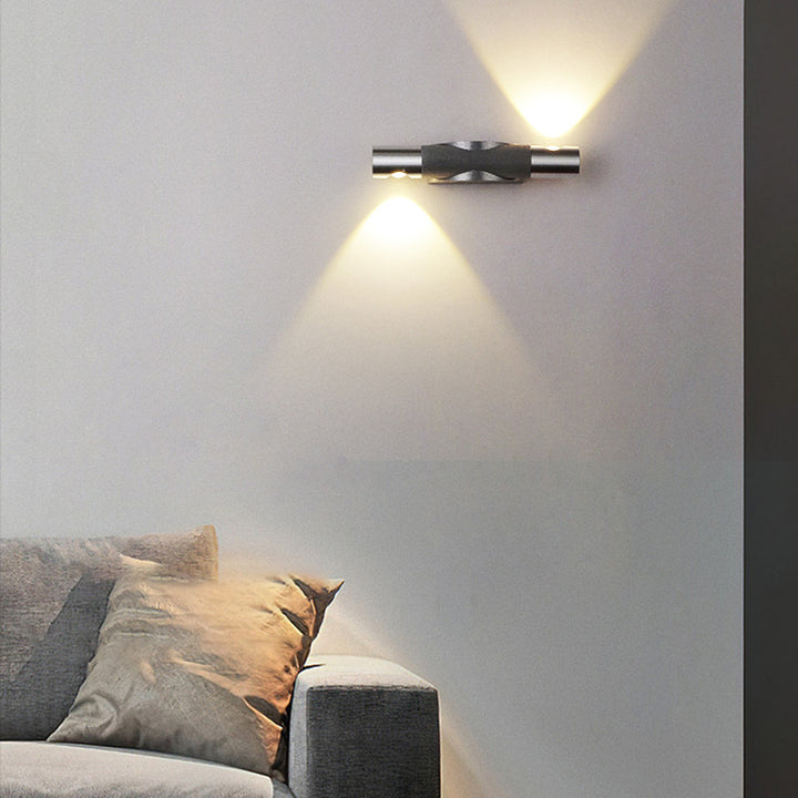 Contemporary Industrial Aluminum Acrylic Strip Brushed Turnable LED Wall Sconce Lamp For Hallway