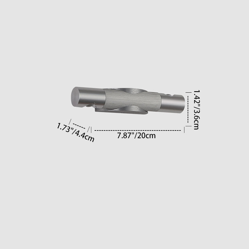 Applique murale LED orientable en aluminium acrylique brossé industriel contemporain pour couloir 