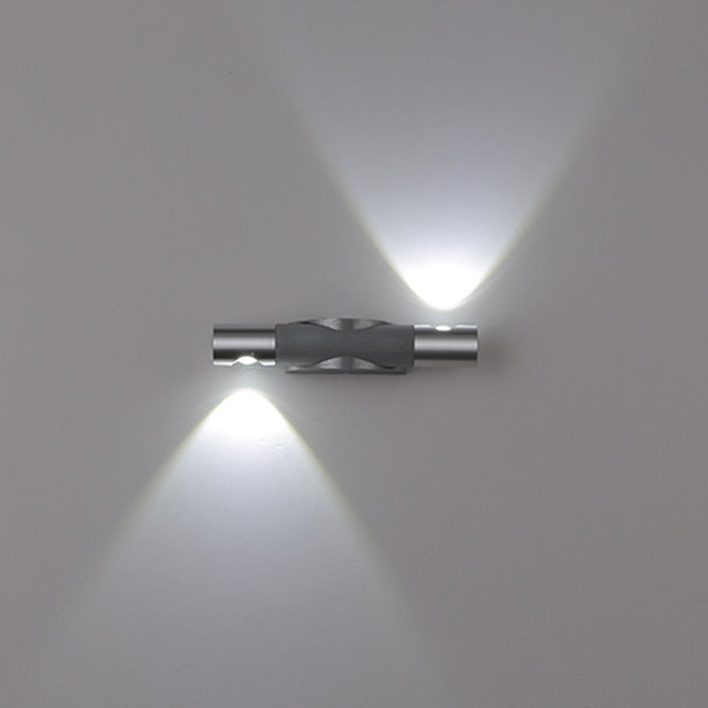 Applique murale LED orientable en aluminium acrylique brossé industriel contemporain pour couloir 