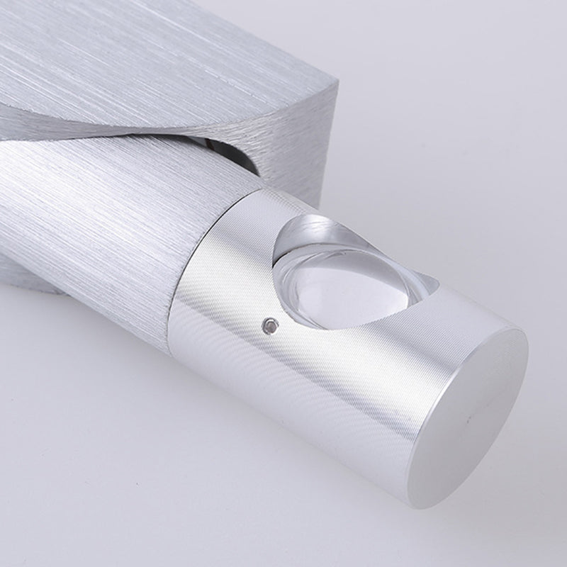 Applique murale LED orientable en aluminium acrylique brossé industriel contemporain pour couloir 