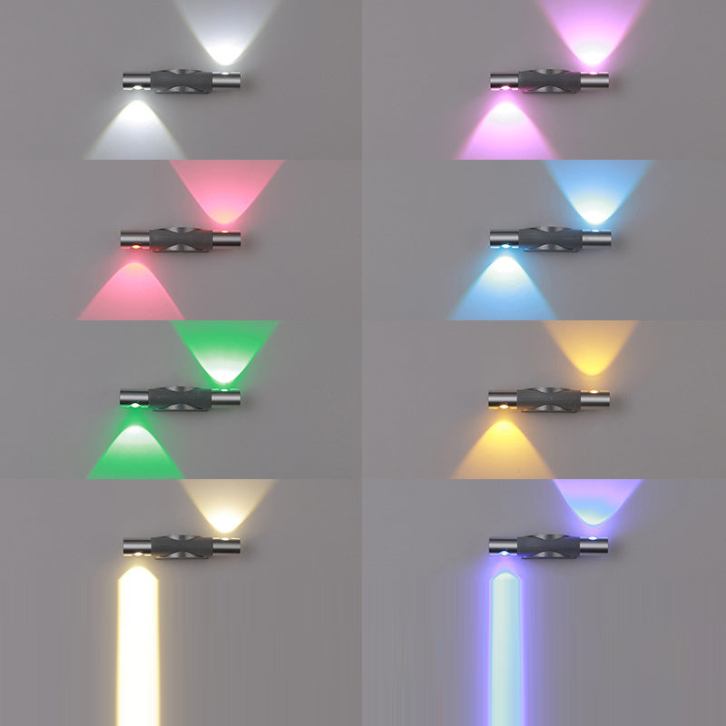 Applique murale LED orientable en aluminium acrylique brossé industriel contemporain pour couloir 