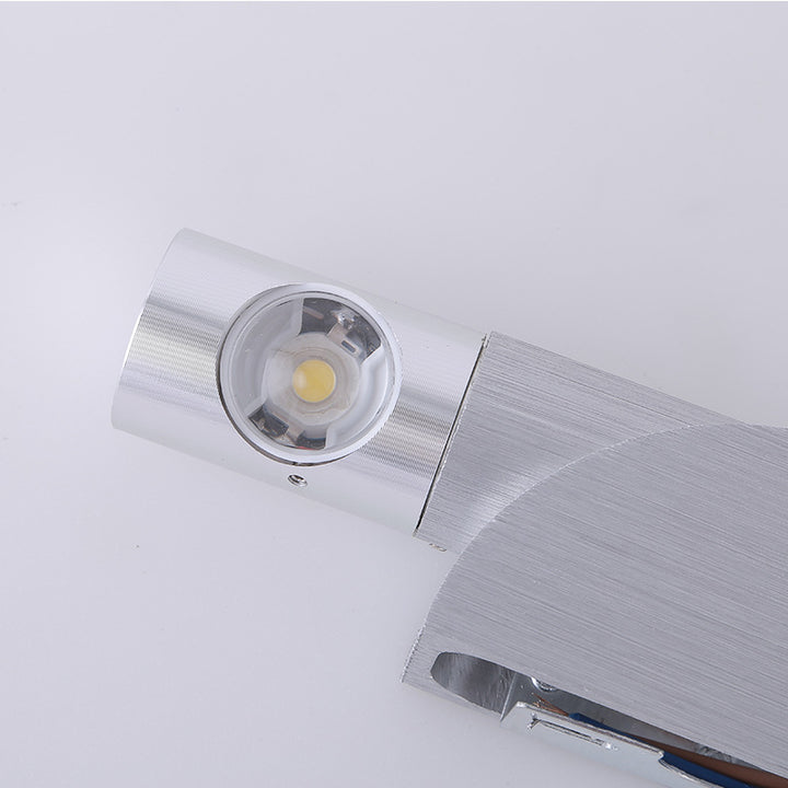 Contemporary Industrial Aluminum Acrylic Strip Brushed Turnable LED Wall Sconce Lamp For Hallway