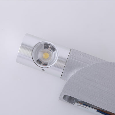 Applique murale LED orientable en aluminium acrylique brossé industriel contemporain pour couloir 