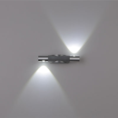Applique murale LED orientable en aluminium acrylique brossé industriel contemporain pour couloir 