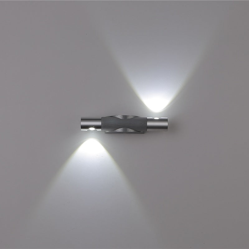 Applique murale LED orientable en aluminium acrylique brossé industriel contemporain pour couloir 