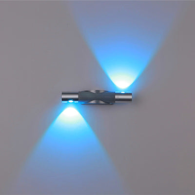Applique murale LED orientable en aluminium acrylique brossé industriel contemporain pour couloir 