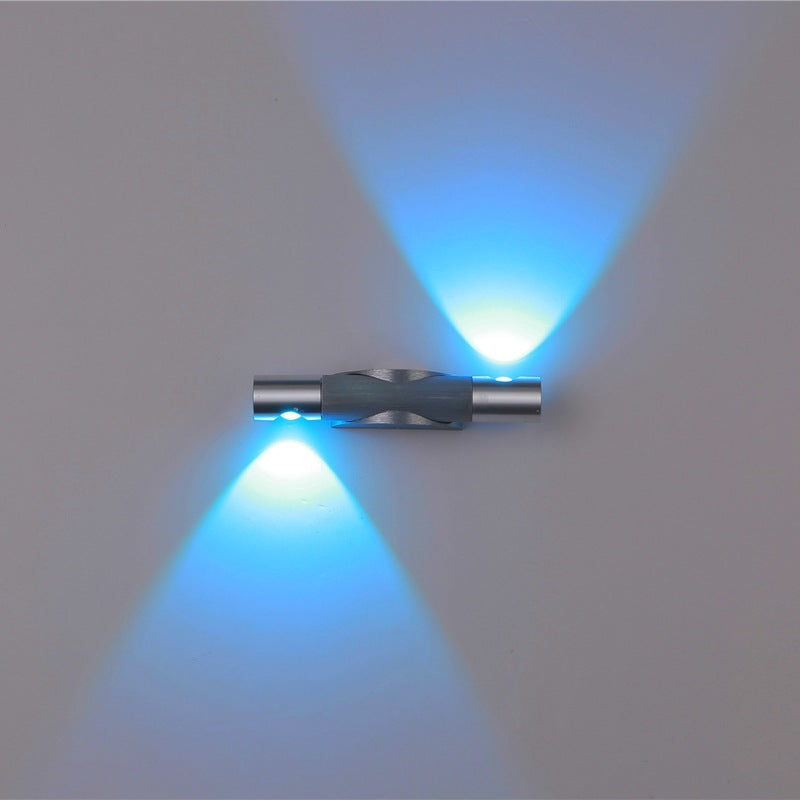 Applique murale LED orientable en aluminium acrylique brossé industriel contemporain pour couloir 