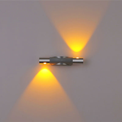 Applique murale LED orientable en aluminium acrylique brossé industriel contemporain pour couloir 
