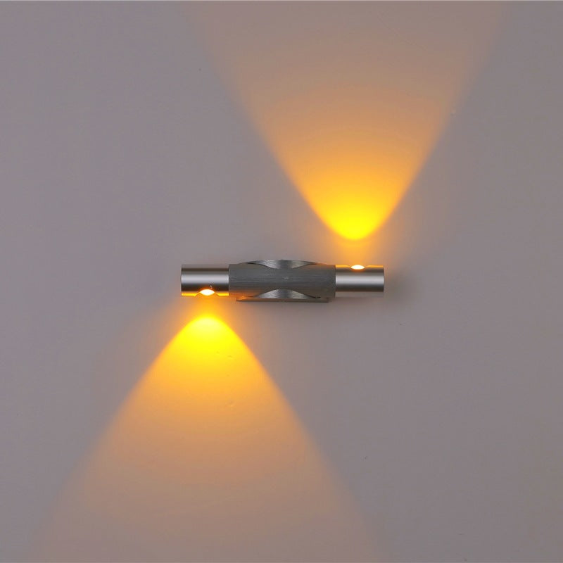 Applique murale LED orientable en aluminium acrylique brossé industriel contemporain pour couloir 