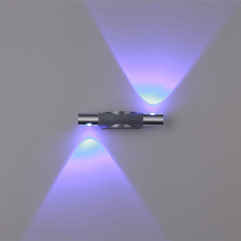 Applique murale LED orientable en aluminium acrylique brossé industriel contemporain pour couloir 