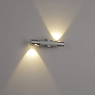 Applique murale LED orientable en aluminium acrylique brossé industriel contemporain pour couloir 