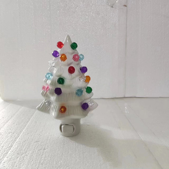 Moderne Art-Deco-Harz-Weihnachtsbaum-Steckerdekoration LED-Wandleuchte für Schlafzimmer 