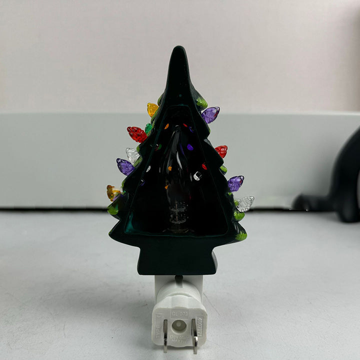 Moderne Art-Deco-Harz-Weihnachtsbaum-Steckerdekoration LED-Wandleuchte für Schlafzimmer 
