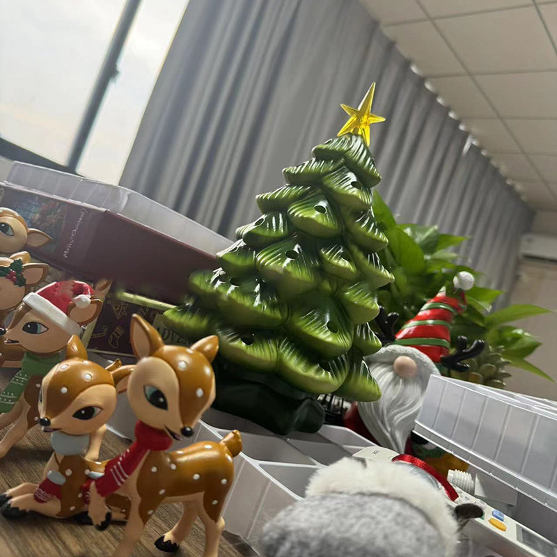 Moderne Art-Deco-Harz-Weihnachtsbaum-Steckerdekoration LED-Wandleuchte für Schlafzimmer 