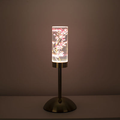 現代的なクリエイティブUSB充電式永遠の花デイジーダンデライオンシリンダー鉄アクリルLEDテーブルランプナイトライトベッドサイド用 