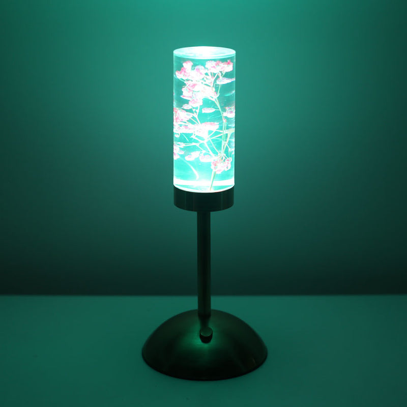 現代的なクリエイティブUSB充電式永遠の花デイジーダンデライオンシリンダー鉄アクリルLEDテーブルランプナイトライトベッドサイド用 
