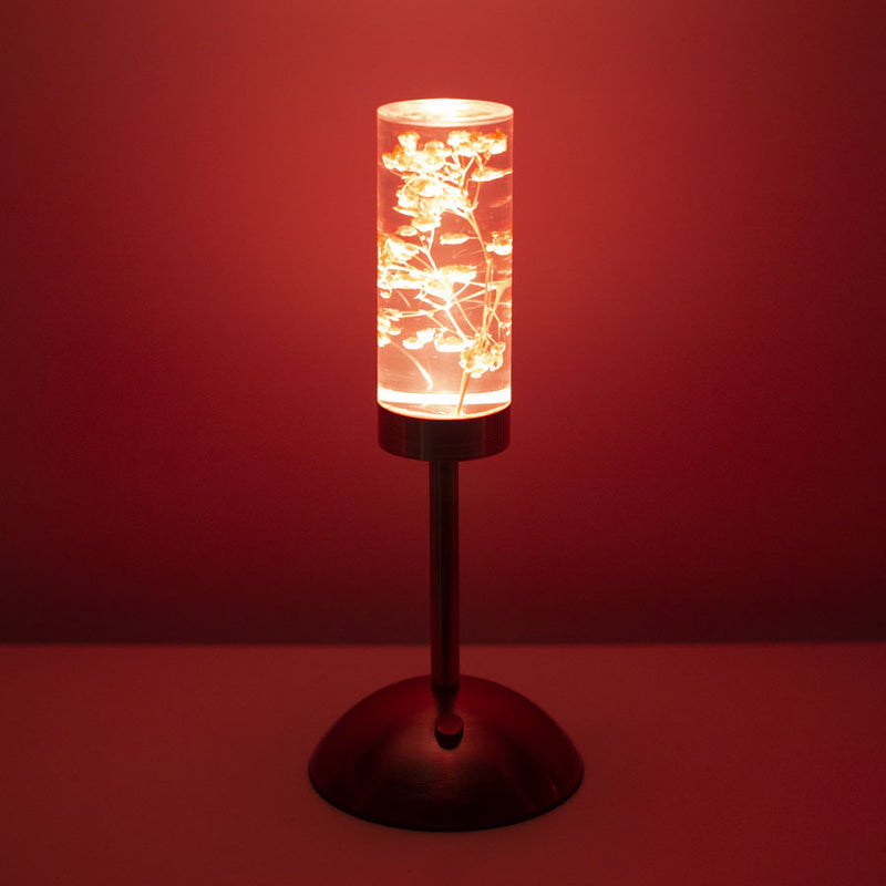 現代的なクリエイティブUSB充電式永遠の花デイジーダンデライオンシリンダー鉄アクリルLEDテーブルランプナイトライトベッドサイド用 