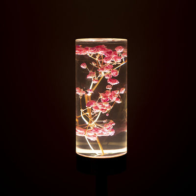 現代的なクリエイティブUSB充電式永遠の花デイジーダンデライオンシリンダー鉄アクリルLEDテーブルランプナイトライトベッドサイド用 