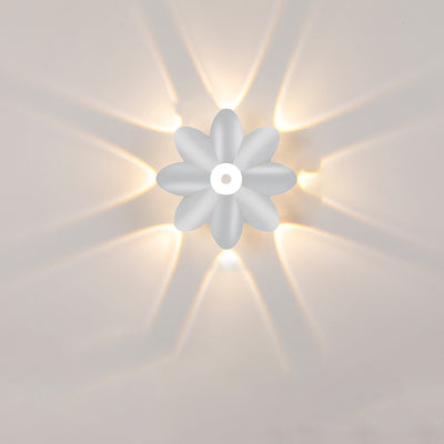Aplique de pared LED de flor de acrílico de aluminio impermeable contemporáneo escandinavo para patio exterior 