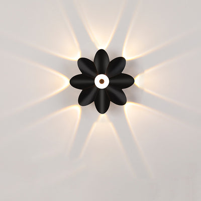 Aplique de pared LED de flor de acrílico de aluminio impermeable contemporáneo escandinavo para patio exterior 