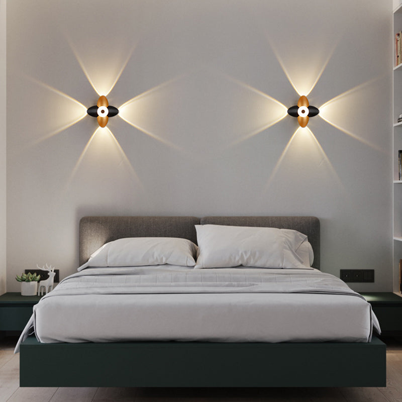 Aplique de pared LED de flor de acrílico de aluminio impermeable contemporáneo escandinavo para patio exterior 