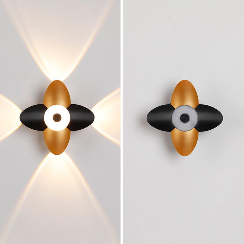 Aplique de pared LED de flor de acrílico de aluminio impermeable contemporáneo escandinavo para patio exterior 