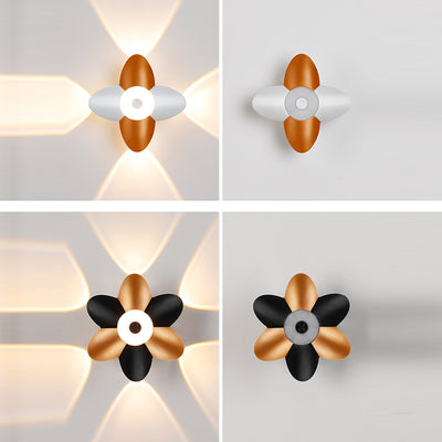Aplique de pared LED de flor de acrílico de aluminio impermeable contemporáneo escandinavo para patio exterior 