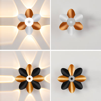 Aplique de pared LED de flor de acrílico de aluminio impermeable contemporáneo escandinavo para patio exterior 