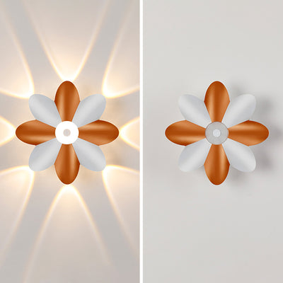 Aplique de pared LED de flor de acrílico de aluminio impermeable contemporáneo escandinavo para patio exterior 