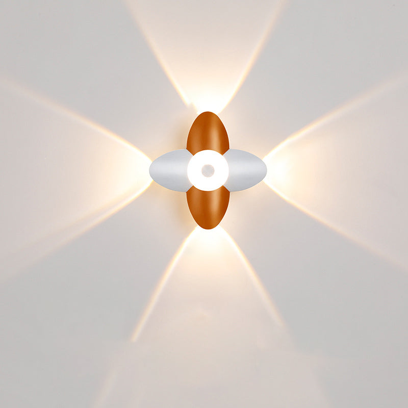 Aplique de pared LED de flor de acrílico de aluminio impermeable contemporáneo escandinavo para patio exterior 
