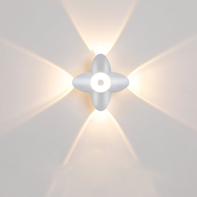Aplique de pared LED de flor de acrílico de aluminio impermeable contemporáneo escandinavo para patio exterior 